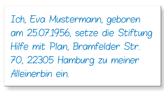 Beispiel Erbeinsetzung