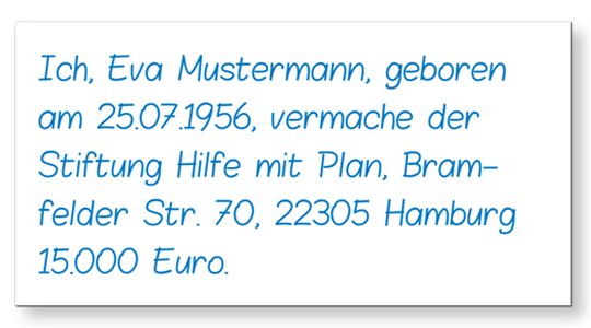 Beispiel Vermächtnis